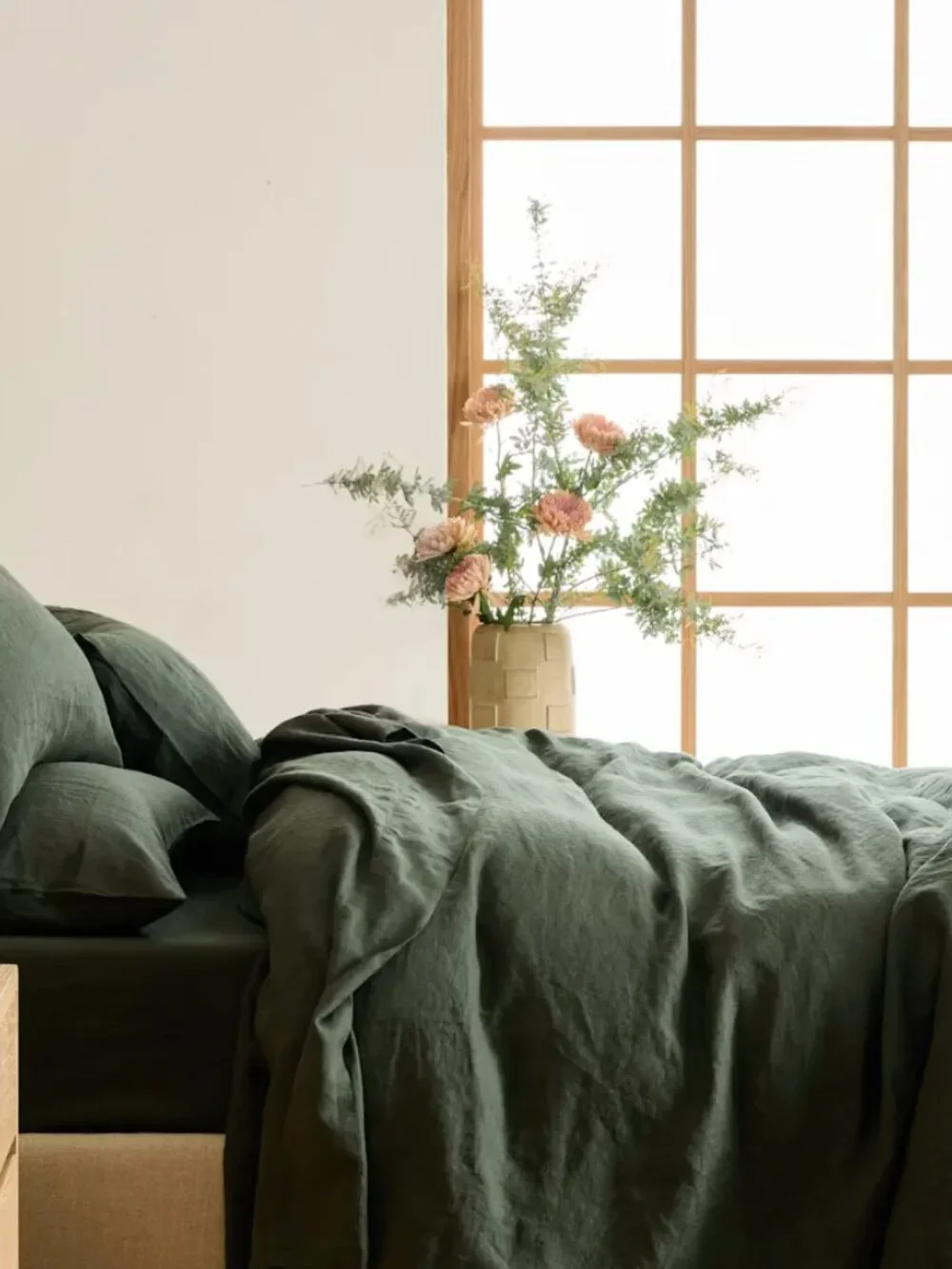 Quince 100% European Linen Duvet Cover TWIN Pine $134 Like New